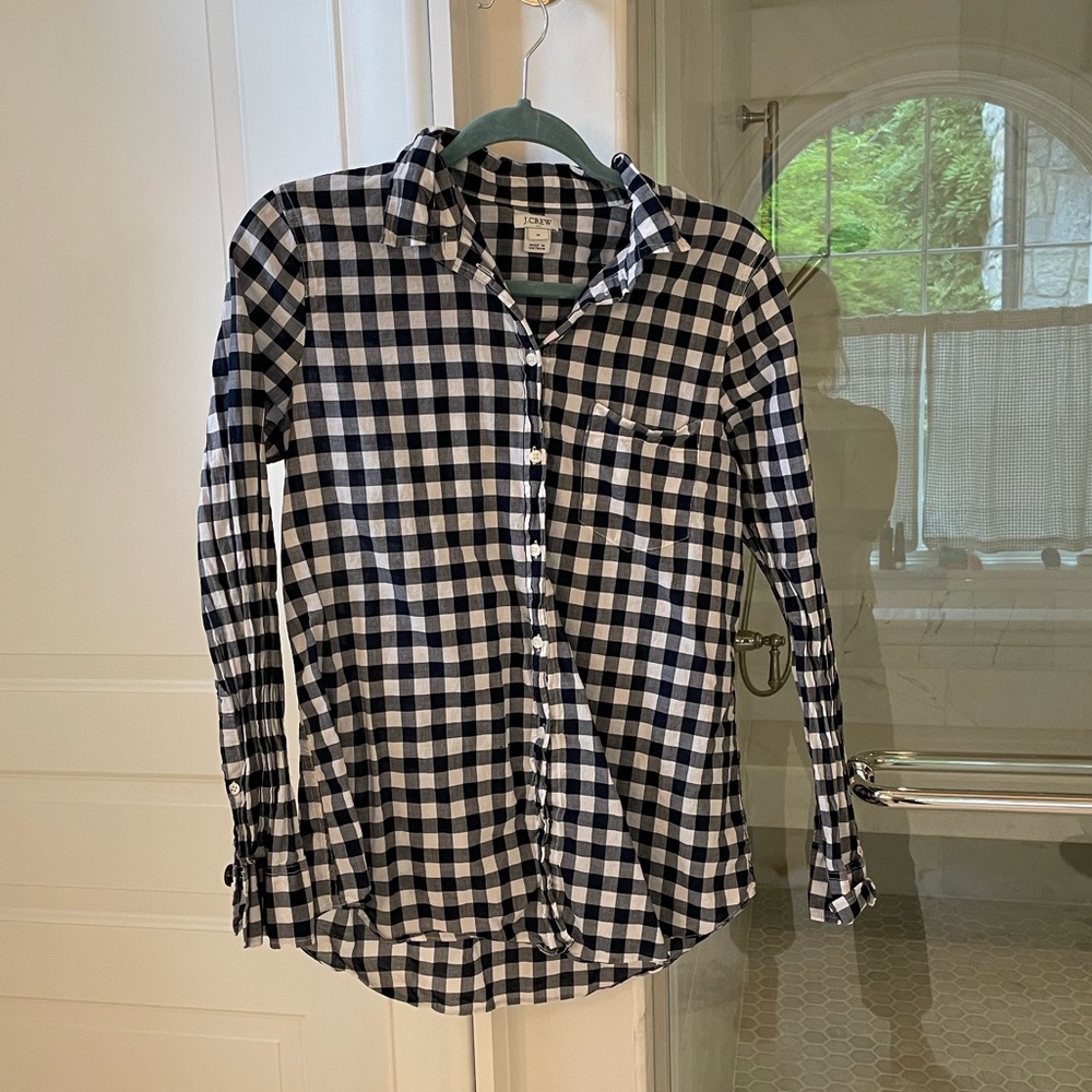 J Crew Gingham Button Down